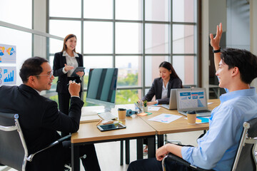 Corporate Businesswoman Engaging in a Productive Meeting, Nurturing Teamwork and Strategic Planning for Success in business presentation