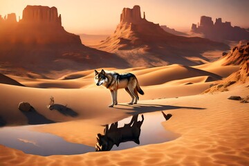 wolf in desert