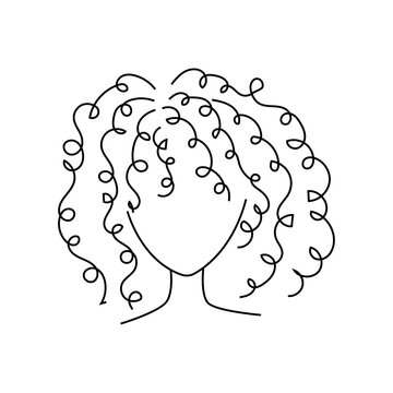 recommend clip art: Vector illustration of a girl with curly hair.