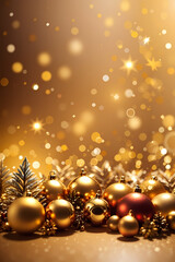 Fototapeta na wymiar visually appealing abstract, warm christmas-themed wallpaper with a golden aura. Image created using artificial intelligence.