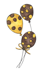 Watercolor painting of Bunch of Balloons.