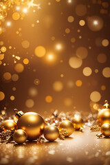 Fototapeta na wymiar visually appealing abstract, warm christmas-themed wallpaper with a golden aura. Image created using artificial intelligence.
