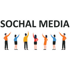 social media in Business Illustration
