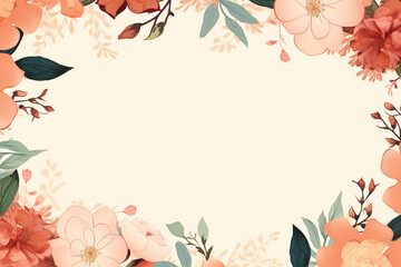 beautiful Anime style illustration floral frame