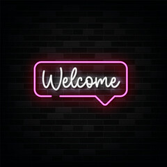 Welcome Neon Signs Vector Design Template