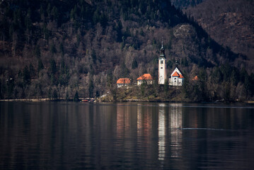 Obraz premium Lake Bled and temple