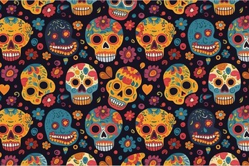 Happy Dia De Los Muertos Concept. Dia De Los Muertos Background. Dia De Los Muertos Theme. Generative Ai