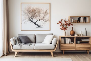 Modern living room design. Elegant home decor.