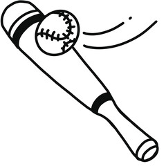 baseball bat and ball.