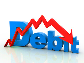 3d illustration Debt Reduction Concept
