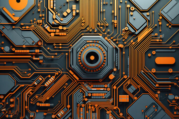 The printed circuit board of a modern computer. Motherboard for electronic systems and equipment.