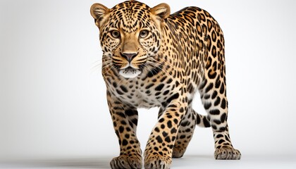 Naklejka premium leopard in front of white background