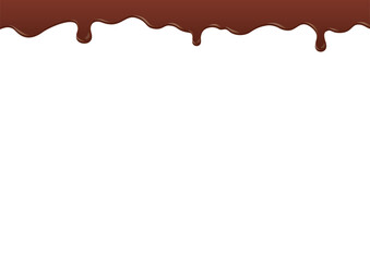 垂れるチョコレート・ソース・醤油・絵の具・ペンキ・インクのイラスト　白地　A-01