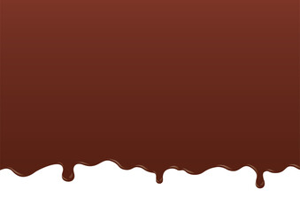 垂れるチョコレート・ソース・醤油・絵の具・ペンキ・インクのイラスト　白地　B-01