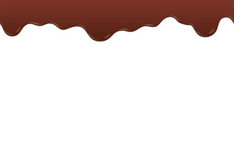 垂れるチョコレート・ソース・醤油・絵の具・ペンキ・インクのイラスト　白地　A-03