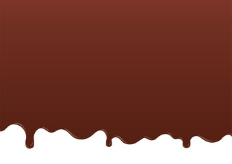 垂れるチョコレート・ソース・醤油・絵の具・ペンキ・インクのイラスト　白地　B-02