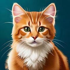 cat on a blue background