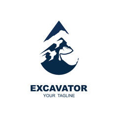 excavator logo vector icon illustration design