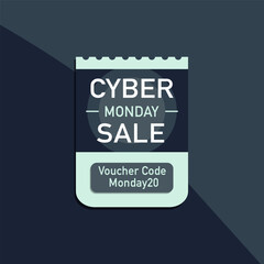 Voucher template, special sale cyber monday