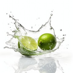 Lime in water splash