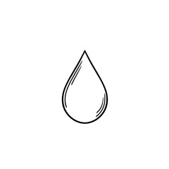 Water drop hand drawn outline doodle icon