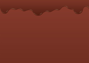 垂れるチョコレート・ソース・醤油・絵の具・ペンキ・インクのイラスト　茶色地　A-03