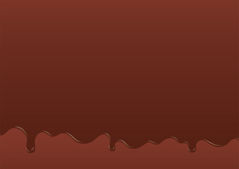 垂れるチョコレート・ソース・醤油・絵の具・ペンキ・インクのイラスト　茶色地　B-02