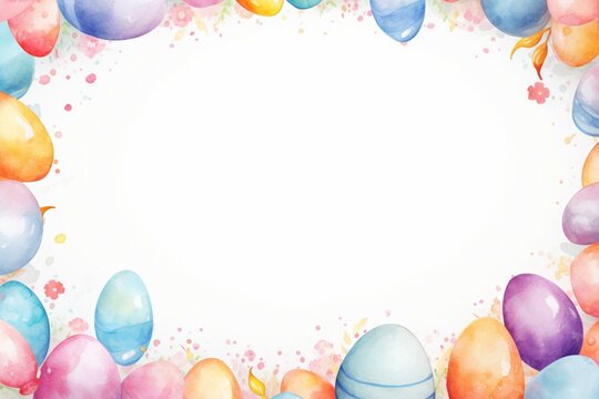  Easter egg frame watercolor pastel background  