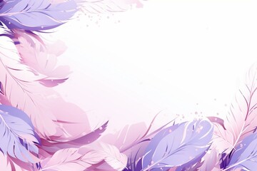 Fototapeta na wymiar watercolor frame feather purple background 