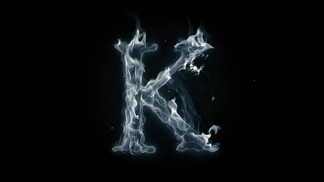 Smoky disappearing letter isolated on black background
