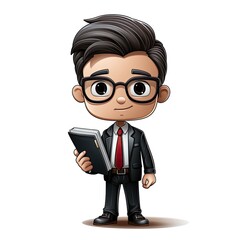 Cute Cartoon Lawyer  isolated on a white background