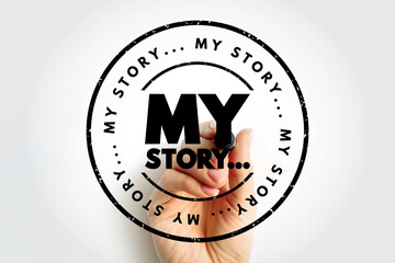 My Story text stamp, concept background