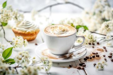 Obraz na płótnie Canvas cup of coffee with whipped cream