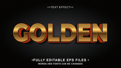 editable 3d golden  text effect.typhography logo