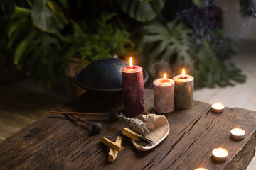 sandalwood for relaxation and meditation, meditation concept