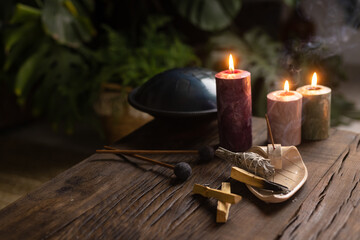 sandalwood for relaxation and meditation, meditation concept