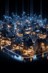 Smartphone with a city in the background. 3D illustration.