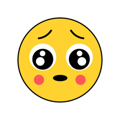 Vector flat emoticon reaction on white background