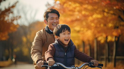 Family Fun on Two Wheels: Father and Son Cycling Joy