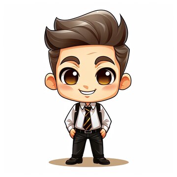 Cute Cartoon Boy isolated on a white background