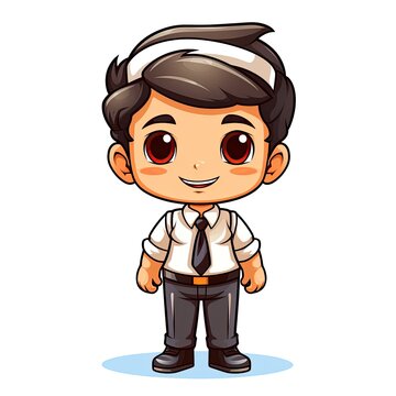 Cute Cartoon Boy isolated on a white background