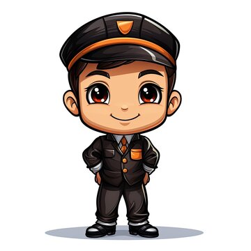 Cute Cartoon Boy isolated on a white background