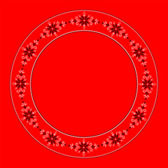 Vector illustration of Ukrainian ornament in ethnic style, identity, vyshyvanka, embroidery for print clothes, websites, banners. Background. Geometric design, border, copy space, frame