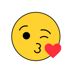 Fototapeta premium Vector flat emoticon reaction on white background