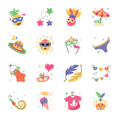 Bundle of Rio Carnival Celebrations Flat Stickers 
