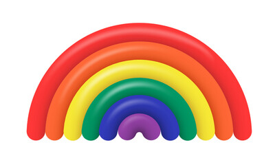 Vector colorful rainbow arch 3d vector illustration