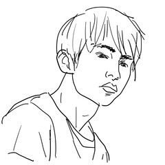 sketch of an asian boy