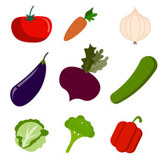 Illustration of fresh vegetables Set of fruits and vegetables vector element