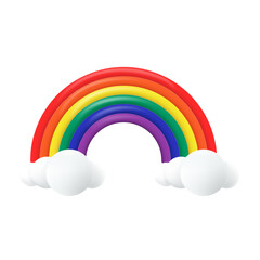 Vector realistic rainbow concept on white background