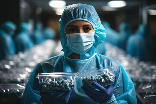 Portrait of a female researcher carrying out scientific research in a lab